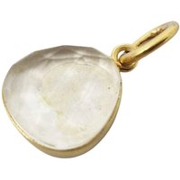 18ct Gold Plated White Topaz April Birthstone Bezel Pendant