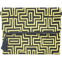 Harfi Women's Black & Gold Fabric Purse Handbag