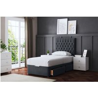 Seraphine Steel 2 Draw Divan Bed Headboard Single