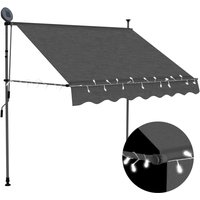 Berkfield Home Manual Retractable Awning with LED 150 cm Anthracite in Black