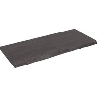 Berkfield Home Wall Shelf Dark Grey 140x60x(2-6) cm Treated Solid Wood Oak in Brown