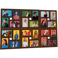 Berkfield Home Collage Photo Frame for 24x(10x15 cm) Picture Dark Brown MDF | Size: 10x15 cm