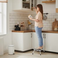 SONGMICS Folding Step Stool with Non Slip Pads for Home Use in Black