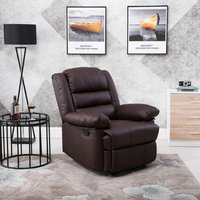 LUXURY LIFE Loxley Leather Recliner Armchair in Brown