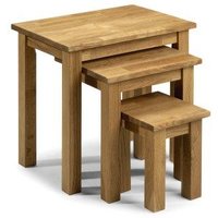 netfurniture Cox Solid Oak Nest Of 3 Tables in Brown