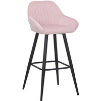 netfurniture Vulune Bar Stool Matt Velvet Seat - Pink