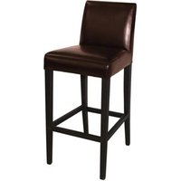 netfurniture Tania Bar Stool - Wood Faux Leather Wooden Frame in Brown