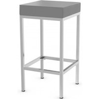 netfurniture Fernow Briushed Satin Frame Stool Fixed Height in Grey