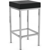 netfurniture Fernow Briushed Satin Frame Stool Fixed Height in Black