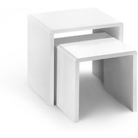 netfurniture Jersey High Gloss White Nest Of 2 Tables
