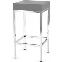 netfurniture Ernest Bar Stool Chrome Frame Fixed Height in Grey