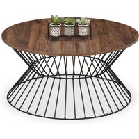 netfurniture Manhattan Round Wire Coffee Table - Walnut