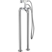 Traditional Chrome Freestanding Bath Shower Mixer Complete Handset