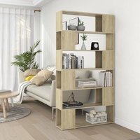 Berkfield Home Book Cabinet Room Divider Sonoma Oak 100x24x188 cm in Brown | Size: 100 x 24 x 188 cm
