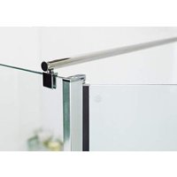 Nes Home Chrome Round Support Bar for Wet Room Glass Panels in Silver