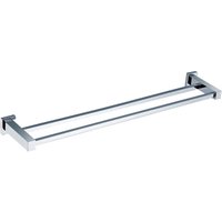 Nes Home Chrome Square Double Towel Rail in Silver