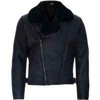 Infinity Leather Men's Sheepskin Leather WW2 Bomber Jacket-Tucson in Black | Size: Medium