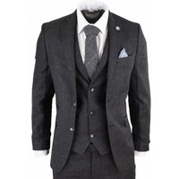 3 Piece Herringbone Tweed Suit True 36R