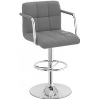 netfurniture Prime Adjustable Bar Stool Brown Arm Rests in Grey
