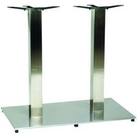 netfurniture Zuton Twin Rectangular Stainless Steel Table Base in Silver
