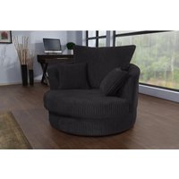 Snugg Furniture UK Limited Milo Swivel Chair Jumbo Cord Fabric in Black