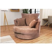 Snugg Furniture UK Limited Milo Swivel Chair Jumbo Cord Fabric in Light Beige