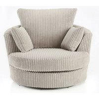 Snugg Furniture UK Limited Milo Swivel Chair Jumbo Cord Fabric in Cream