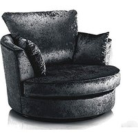 Snugg Furniture UK Limited Aurora Swivel Chair Crushed Velvet in Black
