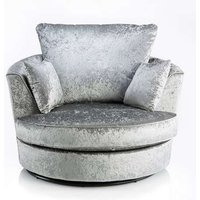 Snugg Furniture UK Limited Aurora Swivel Chair Crushed Velvet in Silver