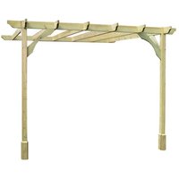 Rutland County Garden Furniture Ltd Wall Mounted Premium Pergola, Wood, L360 x W420 x H270cm, Rustic Brown in Light Green