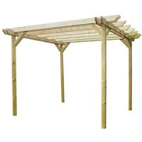Rutland County Garden Furniture Ltd Double Garden Pergola - Wood - L180 x W240 x H270 cm - Rustic Brown in Light Green