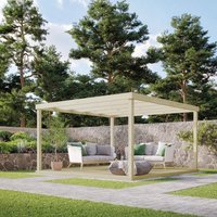 Rutland County Garden Furniture Ltd Box Pergola & Decking Kit - Wood - L480 x W480 cm - Light Green