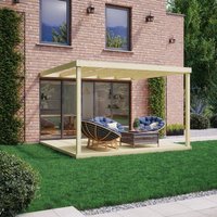 Rutland County Garden Furniture Ltd Box Wall Mounted Pergola & Decking Kit, L420 x W420 x H270 cm, Brown in Green