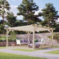 Rutland County Garden Furniture Ltd Premium Pergola & Decking Kit, Wood, L240 x W240 cm, Light Green