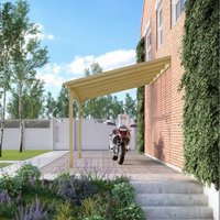 Rutland County Garden Furniture Ltd Polycarbonate Roof Car Port 2 Post, Wood, L200 x W290 cm - Light Green
