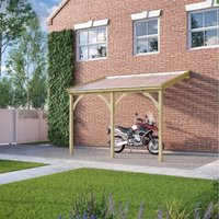 Rutland County Garden Furniture Ltd Polycarbonate Roof Car Port 3 Post, Wood, L200 x W722 cm - Light Green