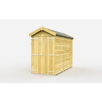 Buttercup Farm 4 x 10 Feet Apex Shed - Double Door W/O Window - L302 x W118 x H217 cm in Brown