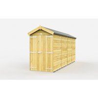 Buttercup Farm 4 x 16 Feet Apex Shed - Double Door W/O Window - L472 x W118 x H217 cm in Brown