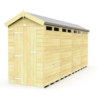 Buttercup Farm 4 x 16 Feet Apex Security Shed - Single Door - L472 x W118 x H217 cm in Brown