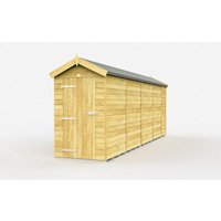 Buttercup Farm 4 x 17 Feet Apex Shed - Single Door W/O Window - L503 x W118 x H217 cm in Brown