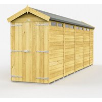 Buttercup Farm 4 x 18 Feet Apex Security Shed - Double Door - L533 x W118 x H217 cm in Brown