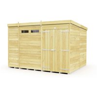 10 x 8 Feet Pent Security Shed Double Door L231 x W302 x H201 cm