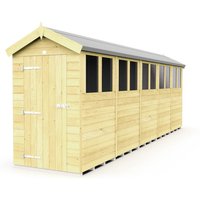 4 x 20 Feet Apex Shed Single Door W Windows L592 x W118 x H217 cm