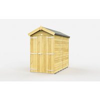 Buttercup Farm 4 x 8 Feet Apex Shed - Double Door W/O Windows - L243 x W118 x H217 cm in Brown