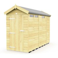 Buttercup Farm 4 x 9 Feet Apex Security Shed - Single Door - L272 x W118 x H217 cm in Brown