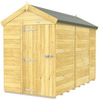 Buttercup Farm 5 x 10 Feet Apex Shed - Single Door W/O Window - L302 x W147 x H217 cm in Brown