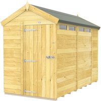 Buttercup Farm 5 x 10 Feet Apex Security Shed - Single Door - L302 x W147 x H217 cm in Brown