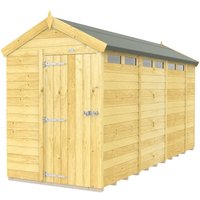 Buttercup Farm 5 x 14 Feet Apex Security Shed - Single Door - L417 x W147 x H217 cm in Brown