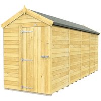 Buttercup Farm 5 x 17 Feet Apex Shed - Single Door W/O Window - L503 x W147 x H217 cm in Brown