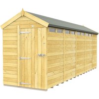 Buttercup Farm 5 x 19 Feet Apex Security Shed - Single Door - L560 x W147 x H217 cm in Brown
